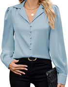 Camisa de Satín Cuello V