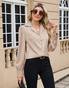 Camisa de Satín Cuello V