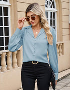 Camisa de Satín Cuello V